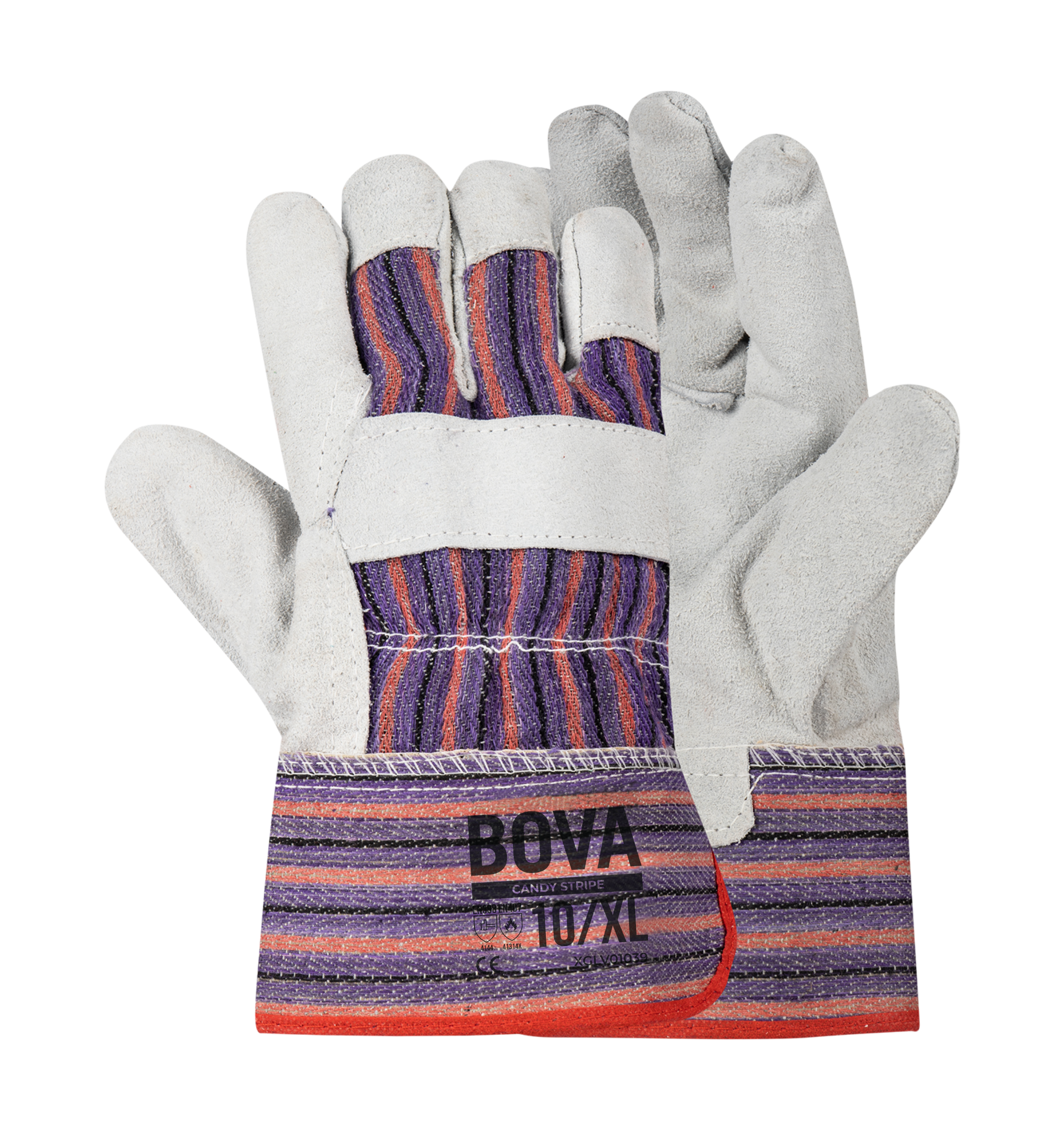 Candy Stripe Chrome Leather Glove