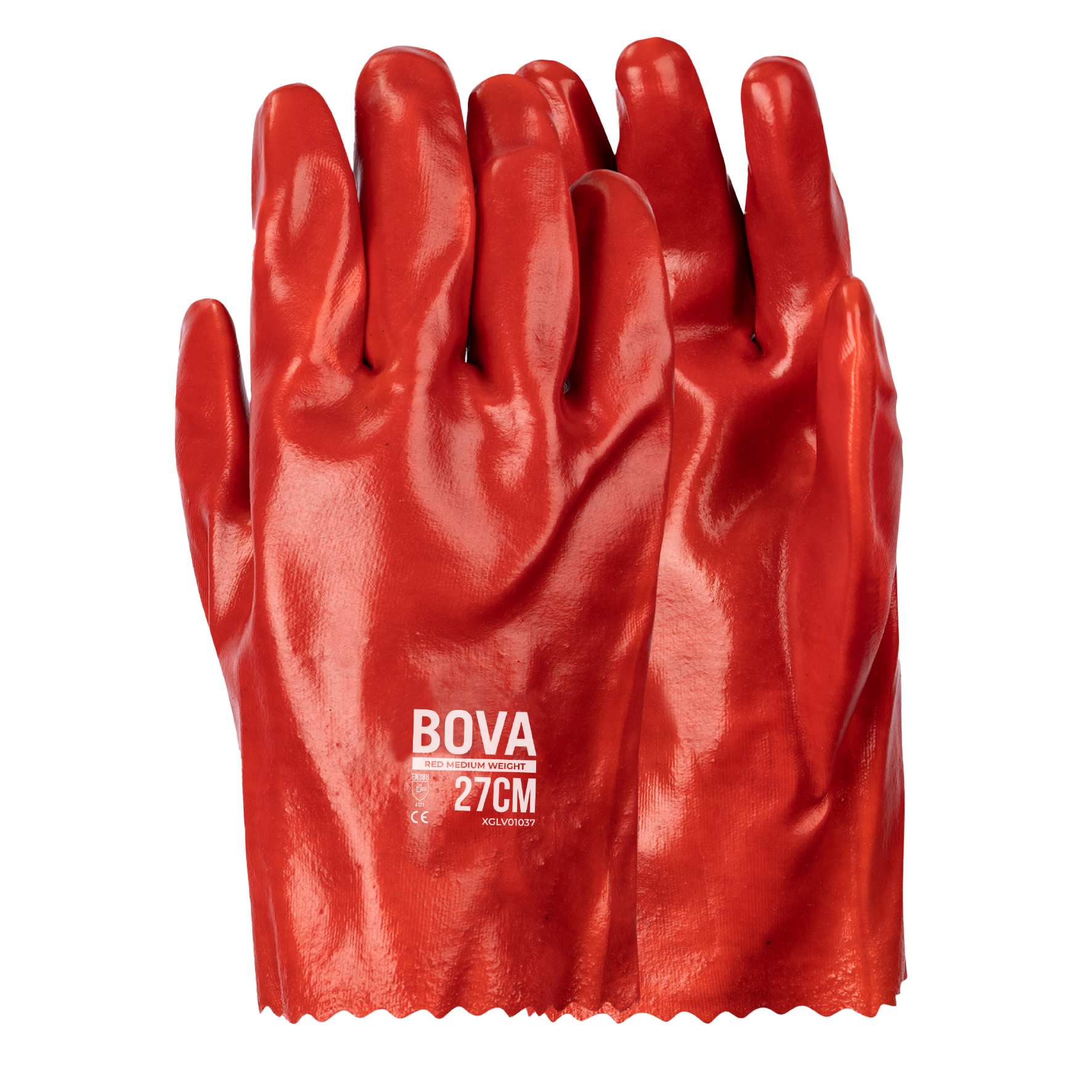 PVC Red Medium Weight 27cm Glove