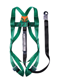 Non-Belted Harness with Single Leg Lanyard & Snap Hook